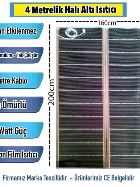 Termostatlı 4 Metrelik Halı Altı Isıtma (160x200cm)